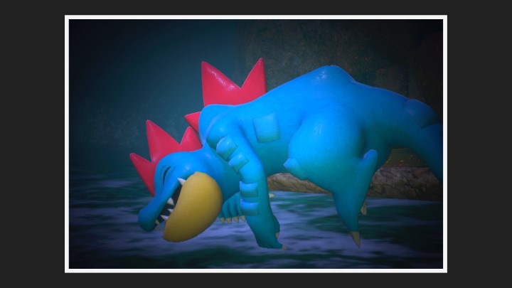 New Pokémon Snap - Aligatueur dans Fleuve (nuit)