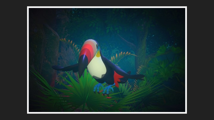 New Pokémon Snap - Bazoucan dans Fleuve (nuit)