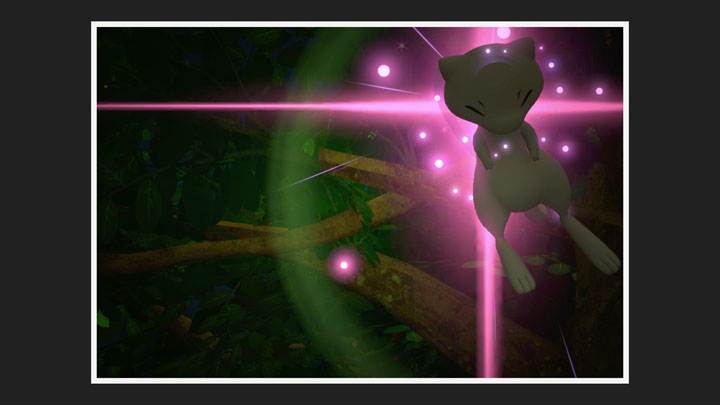 New Pokémon Snap - Mew dans Jungle (nuit)