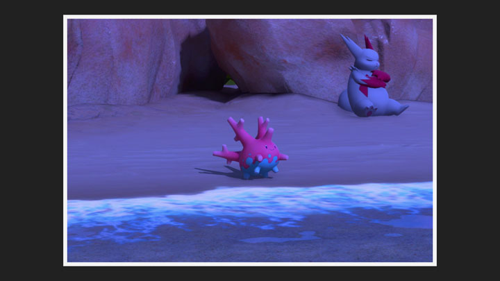 New Pokémon Snap - Corayon dans Plage (nuit)