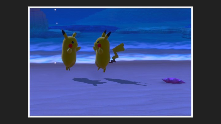 New Pokémon Snap - Pikachu dans Plage (nuit)