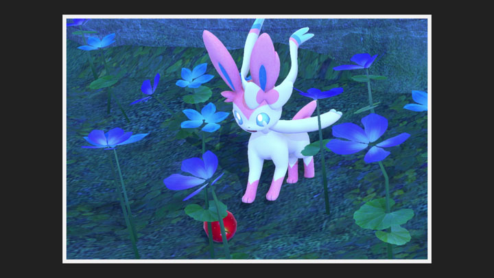 New Pokémon Snap - Nymphali dans Source Lumina d'Anthos