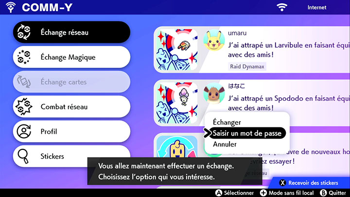 Échange Magique Pokémon Épée et Pokémon Bouclier