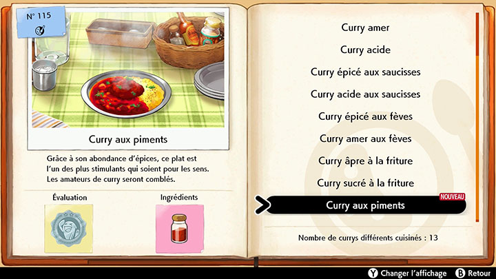 Curry Dex Pokémon Épée et Pokémon Bouclier