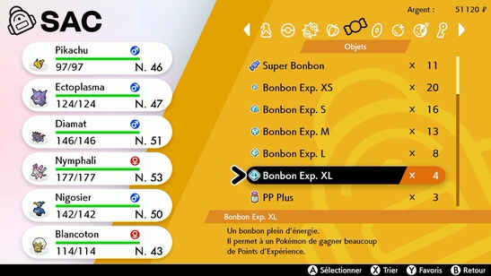 Bonbons Exp. Pokémon Épée et Bouclier