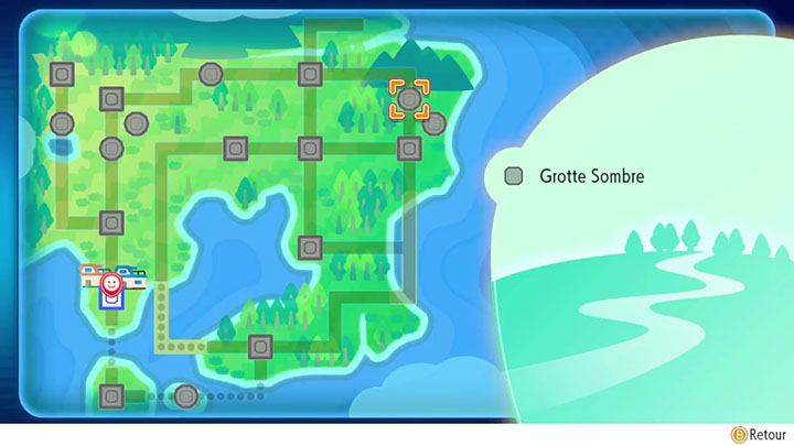 Grotte sombre Pokémon Let's Go Pikachu et Évoli