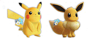 Accessoire Fleur Bleu Clair Let's Go Pikachu et Let's Go Évoli