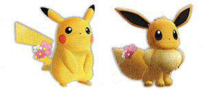 Accessoire Fleur Rose Let's Go Pikachu et Let's Go Évoli