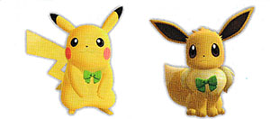 Accessoire Ruban Vert Let's Go Pikachu et Let's Go Évoli