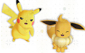 Coiffure des starters Pokémon Let's Go Pikachu et Let's Go Évoli