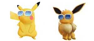 Lunettes Estivales Let's Go Pikachu et Let's Go Évoli