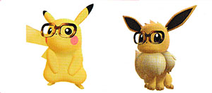 Lunettes Montures Marrons Let's Go Pikachu et Let's Go Évoli