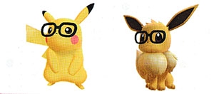 Lunettes Montures Noires Let's Go Pikachu et Let's Go Évoli