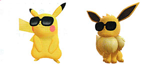 Lunettes Nuit Noire Let's Go Pikachu et Let's Go Évoli