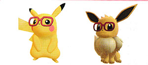 Lunettes Montures Rouges Let's Go Pikachu et Let's Go Évoli