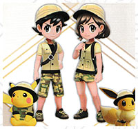 Tenue Safari Pokémon Let's Go Pikachu et Let's Go Évoli