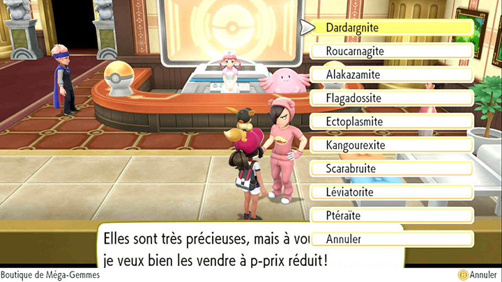 Localisation des Méga-Gemmes de Pokémon Let's Go Pikachu et Let's Go Évoli
