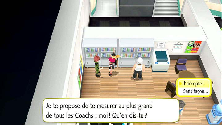 Combat contre Morimoto de Game Freak dans Pokémon Let's Go Pikachu et Let's Go Évoli