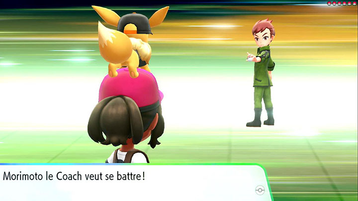 Combat contre Morimoto de Game Freak dans Pokémon Let's Go Pikachu et Let's Go Évoli