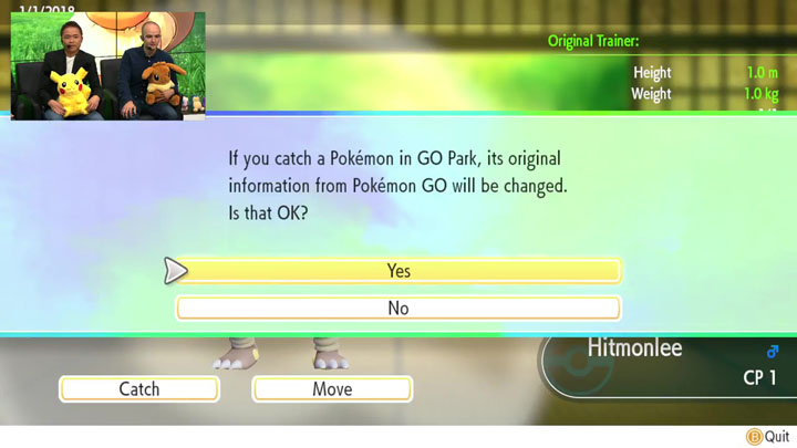Go Park sur Pokémon Let's Go Pikachu et Évoli
