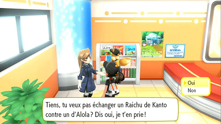 Échange interne à Safrania -  Raichu d'Alola - Pokémon Let's Go Pikachu et Pokémon Let's Go Évoli
