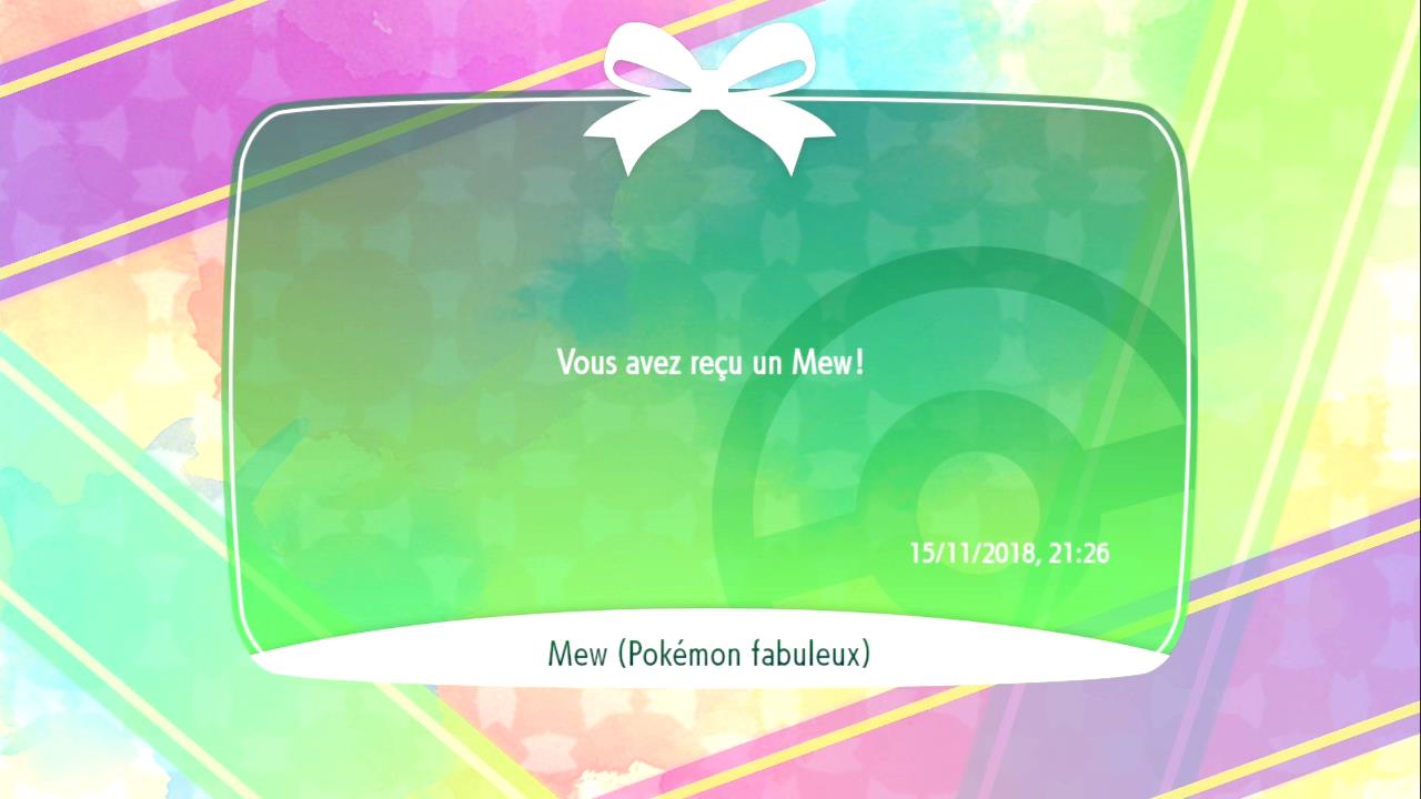 Obtenir Mew Pokémon Let's Go Pikachu et Évoli