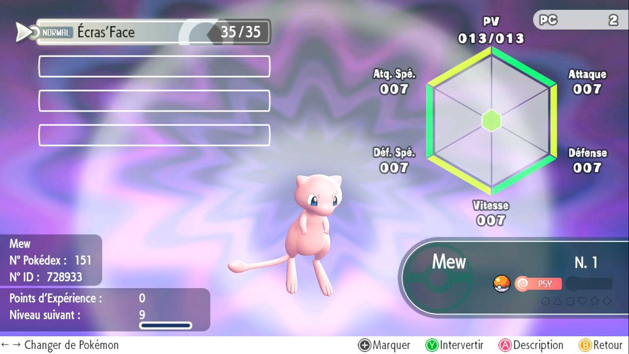 Obtenir Mew Pokémon Let's Go Pikachu et Évoli