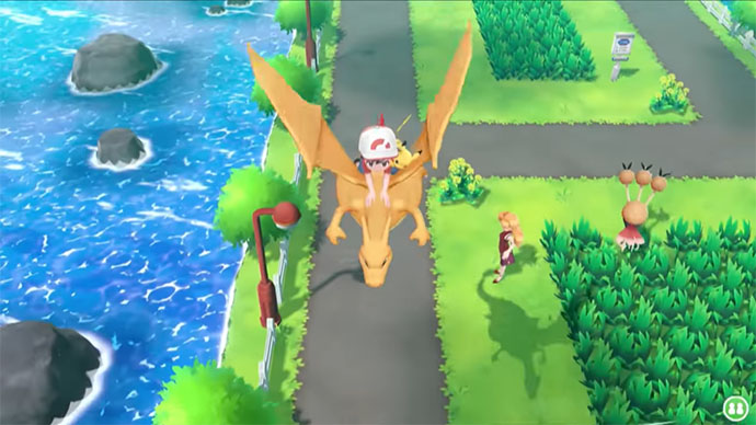 Monture Dracaufeu Pokémon Let's Go Pikachu et Évoli