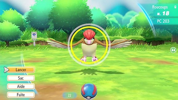 Screenshot Pokémon Let's Go Pikachu et Évoli