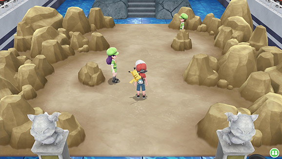 Screenshot Pokémon Let's Go Pikachu et Évoli