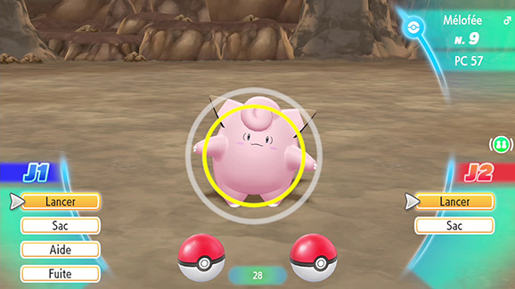 Screenshot Pokémon Let's Go Pikachu et Évoli