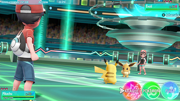 Screenshot Pokémon Let's Go Pikachu et Évoli