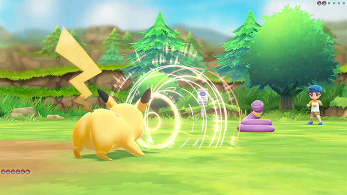 Screenshot Pokémon Let's Go Pikachu et Évoli