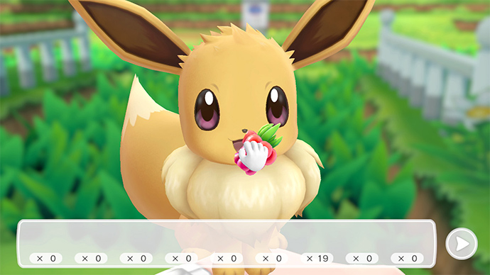 Screenshot Pokémon Let's Go Pikachu et Évoli