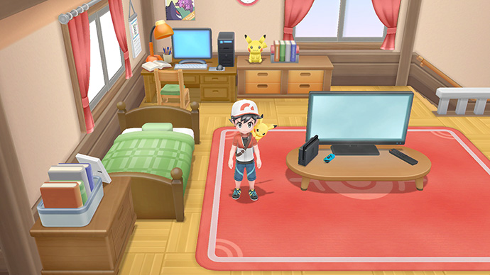 Screenshot Pokémon Let's Go Pikachu et Évoli