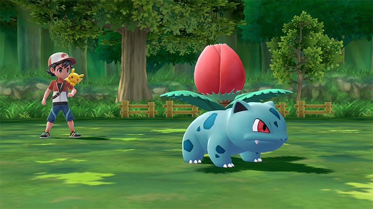 Screenshot Pokémon Let's Go Pikachu et Évoli