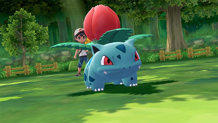 Screenshot Pokémon Let's Go Pikachu et Évoli