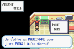 Magicarpe sur la Route 4 Pokémon Rouge Feu et Pokémon Vert Feuille