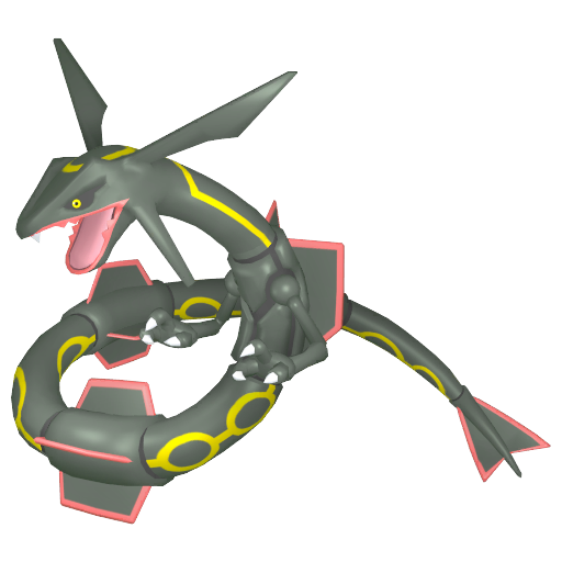 Artwork shiny de Rayquaza - Pokédex