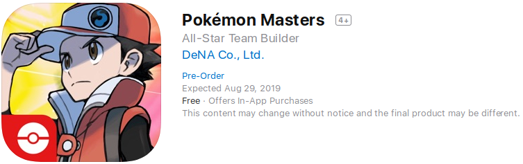 Pokémon Masters - Date de sortie