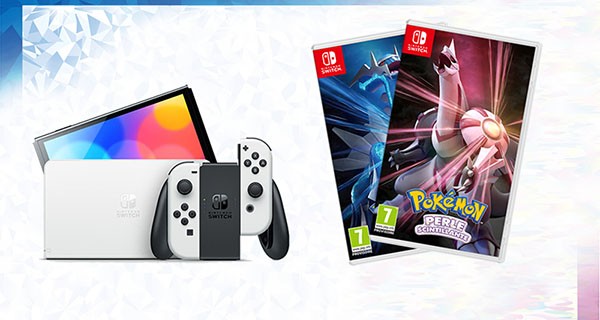 probeer 1 Nintendo Switch OLED en Pokémon Sparkling Diamond- of Sparkling Pearl-games te winnen