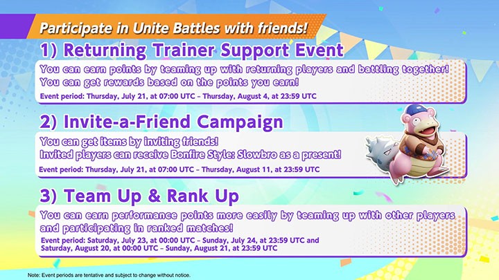 Pokémon UNITE : célébrations du 1er anniversaire Pokémon UNITE : célébrations du 1er anniversaire