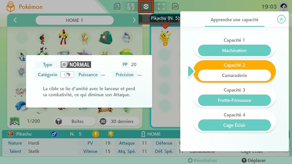 Changement des capacités version 3.0.0 de Pokémon HOME Changement des capacités version 3.0.0 de Pokémon HOME