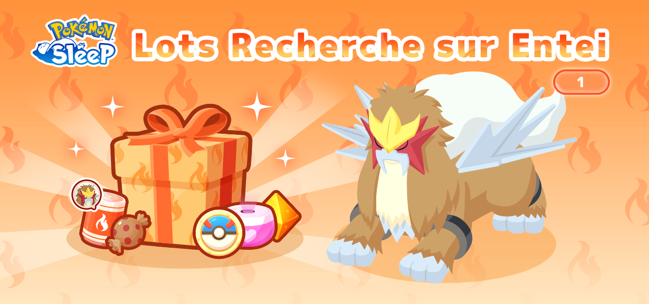 Pokémon Sleep : Lot Recherche sur Entei Pokémon Sleep : Lot Recherche sur Entei