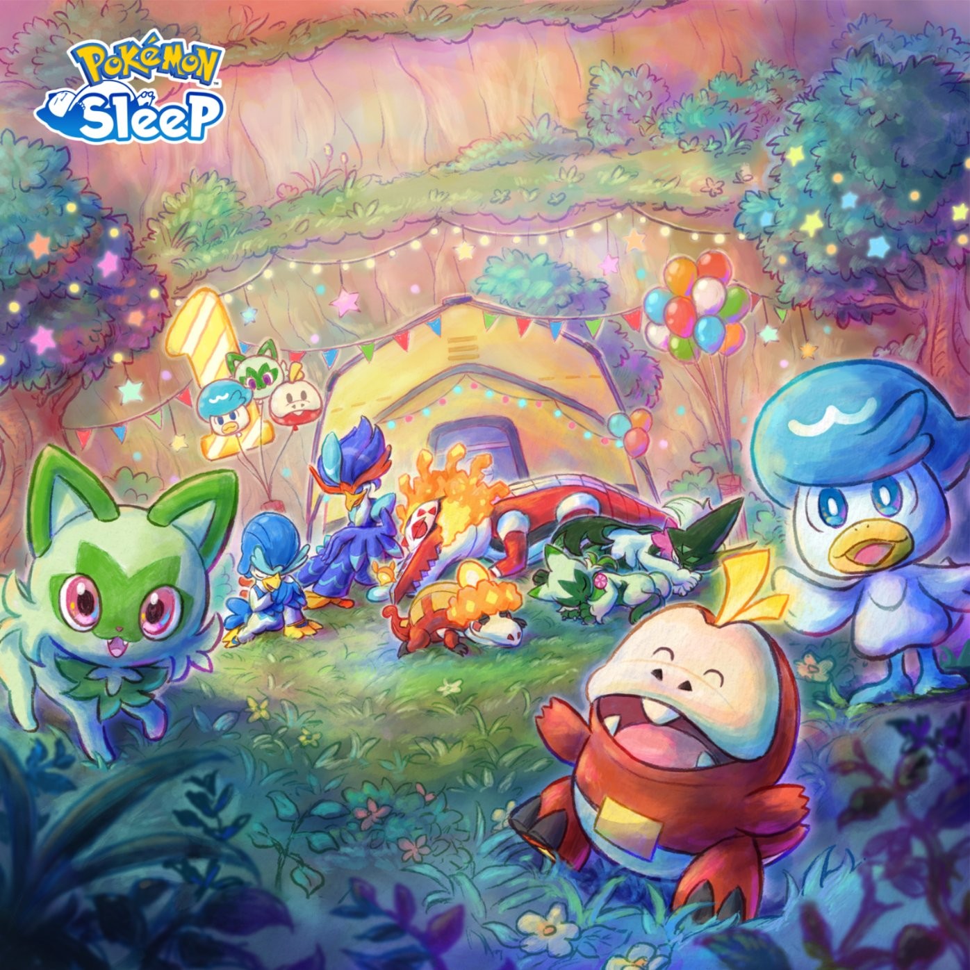 Pokémon Sleep : Fête du 1er anniversaire - Artwork Pokémon Sleep : Fête du 1er anniversaire - Artwork
