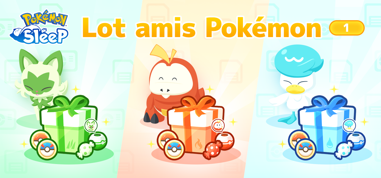 Pokémon Sleep : Lot amis Pokémon Pokémon Sleep : Lot amis Pokémon